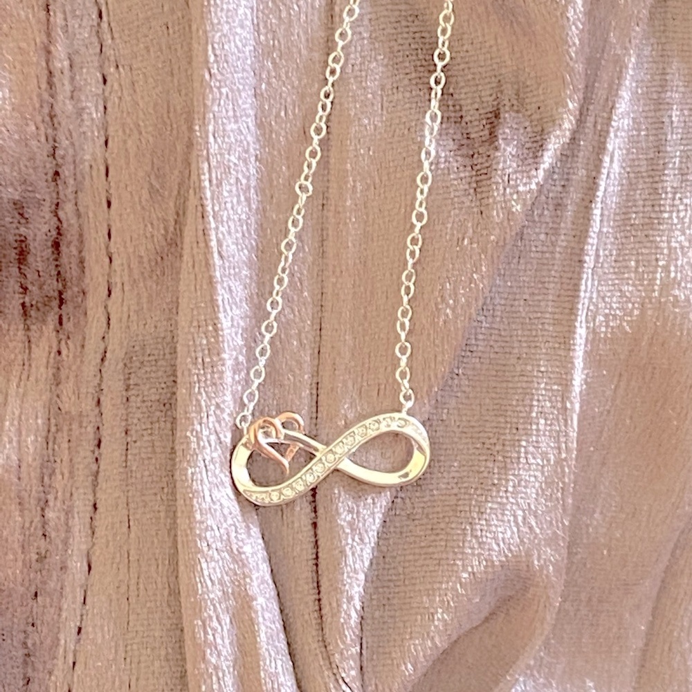 Silver Infinity Necklace.  18 inch.